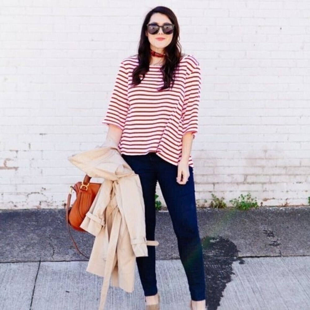 FREE PEOPLE | Cannes Red Stripe Bateau Tee | Women’s | L | NWT